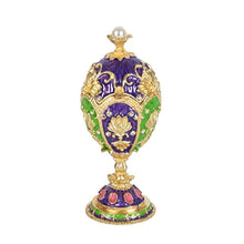 Load image into Gallery viewer, Hand Painted Enameled Faberge Egg Style Decorative Hinged Jewelry Trinket Box - EK CHIC HOME