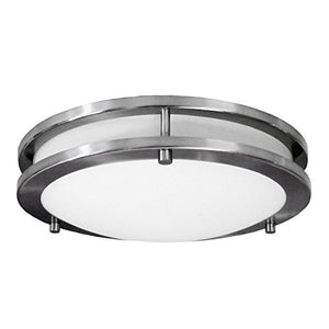 Saturn 12" Surface Mount Ceiling Light, Brushed Nickel with Opal Glass Globe, 12"L x 12"W x 3"H - EK CHIC HOME