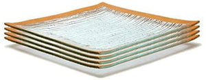 Set of 4 Elegant Tempered Glass Dinner Plates Square - EK CHIC HOME