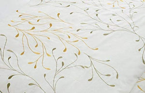 Joy 6 Pieces Ivory/Gold Tree Branches Embroidery Design Bedding Comforter Set - EK CHIC HOME