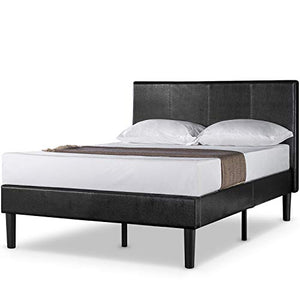 Deluxe Leatherette Upholstered Platform Bed with Wooden Slats - EK CHIC HOME