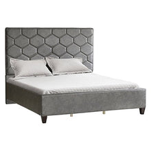 Load image into Gallery viewer, Grey Geometric King Bed - EK CHIC HOME