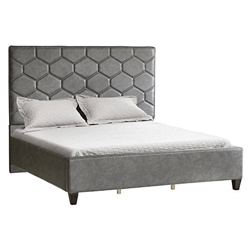 Grey Geometric King Bed - EK CHIC HOME