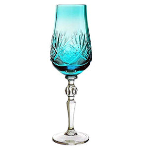 Handmade Crystal Cut Champagne Glasses, Multi-Colored Flutes, Set of 6 - EK CHIC HOME