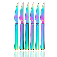 Load image into Gallery viewer, RAINBOW Ultra-Sharp Serrated Solid Handle Steak Knives - EK CHIC HOME