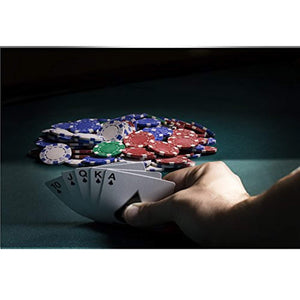 Texas Hold 'em Clay Poker Chip Set with Aluminum Case, 500 Striped Dice Chips - EK CHIC HOME