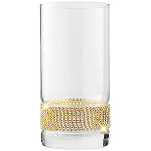 Luxurious Highball Cocktail Glasses - Sparkling"Diamond" Studded Set of 6 - EK CHIC HOME