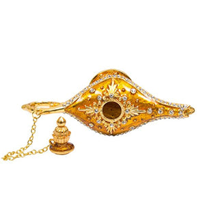 Hand Painted Enameled Aladdin Lamp Decorative Hinged Jewelry Trinket Box - EK CHIC HOME