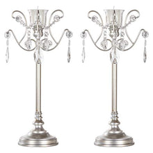 Load image into Gallery viewer, Tiffany 2-Piece Vintage Silver Metal Candelabra Set, Votive Candle Taper - EK CHIC HOME