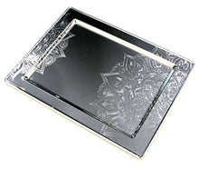Load image into Gallery viewer, (Pack of 4)  Rectangular Chromed Plated Serving Tray Sunflower Edge - EK CHIC HOME