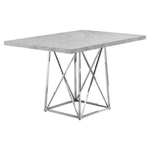 Load image into Gallery viewer, Dining Table Metal Base, 36&quot; x 48&quot;, Grey Cement/Chrome - EK CHIC HOME