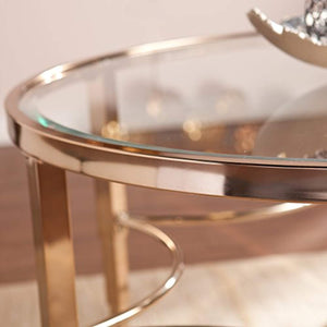 Thessaly Cocktail Table, Metallic Gold Finish - EK CHIC HOME