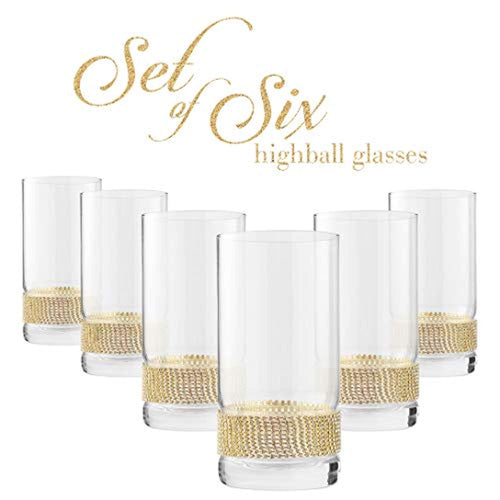 Luxurious Highball Cocktail Glasses - Sparkling