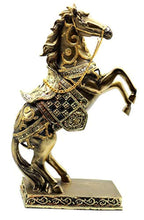Load image into Gallery viewer, 13.5 Inch Height Decorative Stallion Rearing Horse Brass Color Statue - EK CHIC HOME
