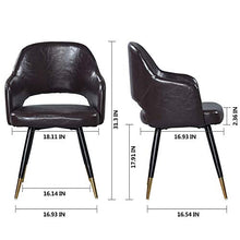 Load image into Gallery viewer, Modern Leather Chairs  Metal Legs, Set of 2 Dark Brown - EK CHIC HOME