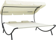 Load image into Gallery viewer, Outdoor Lounge Bed with Canopy and Pillows Garden Seating Multi Colors - EK CHIC HOME