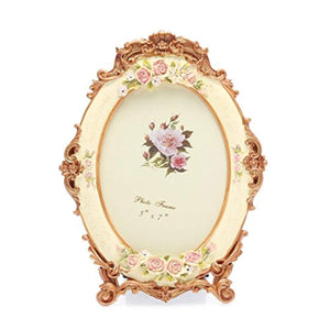 5x7 Inches Victorian Floral Oval Picture Frame - EK CHIC HOME