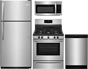 Frigidaire 4-Piece Kitchen Appliance Package with 30" Top Freezer Refrigerator - EK CHIC HOME