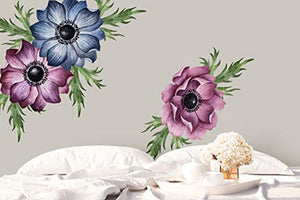 Anemone Floral Wall Decal Watercolor Wall Stickers Flowers Peel n Stick - EK CHIC HOME