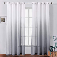 Load image into Gallery viewer, Sheer Curtains Voile Grommet Semi Sheer Set of 2 Curtain Panels 54 x 84 inch Black Gradient - EK CHIC HOME