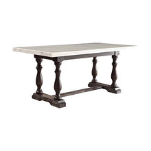 Load image into Gallery viewer, Gerardo Marble Top Dining Table, White/Weathered Espresso - EK CHIC HOME