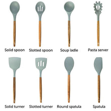Load image into Gallery viewer, Silicone Cooking Utensils Kitchen Utensil Set - 8 Natural Acacia - EK CHIC HOME