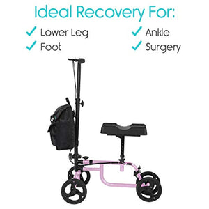 Knee Walker - Steerable Scooter For Broken Leg, Foot, Ankle Injuries - Kneeling Quad Roller Cart - EK CHIC HOME