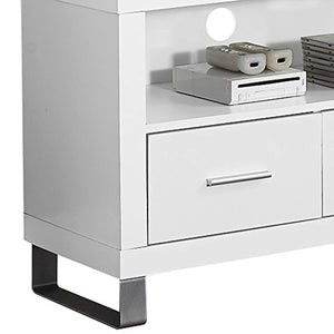 TV Console with 4 Drawers, White, 60"L - EK CHIC HOME