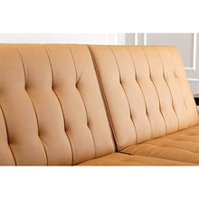 Load image into Gallery viewer, CHIC Leather Foldable Sleeper Sofa in Camel - EK CHIC HOME