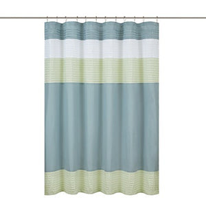 Windsor Bathroom Shower Pieced Ruffle Pattern Modern Elegant Microfiber Fabric Bath Curtains - EK CHIC HOME