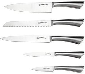 Kitchen Knives  - 6 Pieces Stainless Steel Knives with an Acrylic Stand - EK CHIC HOME