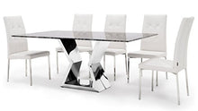 Load image into Gallery viewer, Chic Modern Dining Table with Marble Top and Chrome Base - EK CHIC HOME