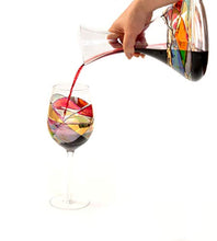 Load image into Gallery viewer, Magnificent Wine Decanter  Red Line Colorful Hand Painted - EK CHIC HOME