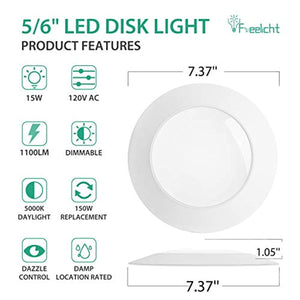 12 Pack 5/6 Inch Flush Mount LED Disk Light - EK CHIC HOME