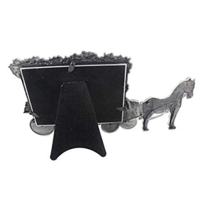 3.5x5 Inches Horse Carriage Desktop Display Picture Frame (Antique Silver) - EK CHIC HOME