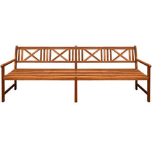 Load image into Gallery viewer, Outdoor Garden Bench,4-Persons Seats with 2 Comfortable Armrests 94.5“ Solid Acacia Wood - EK CHIC HOME