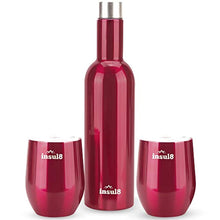 Load image into Gallery viewer, Stainless Steel Wine Bottle and 2 12 ounce Wine Tumbler Cups - EK CHIC HOME