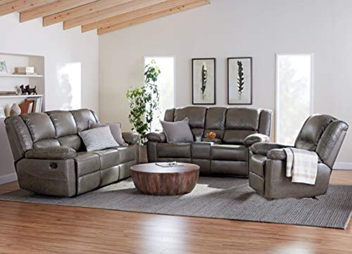 Oregon Leather Air Upholstered Reclining Traditional Set with 83.5