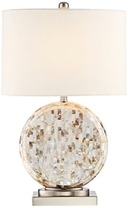 Chic Round Mother of Pearl Table Lamp - EK CHIC HOME