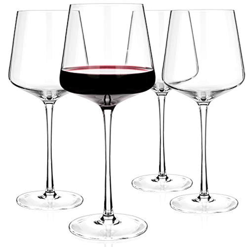 Crystal Wine Glasses 20.5-ounce, Set of 4 - Red or White Wine Large Glasses - EK CHIC HOME