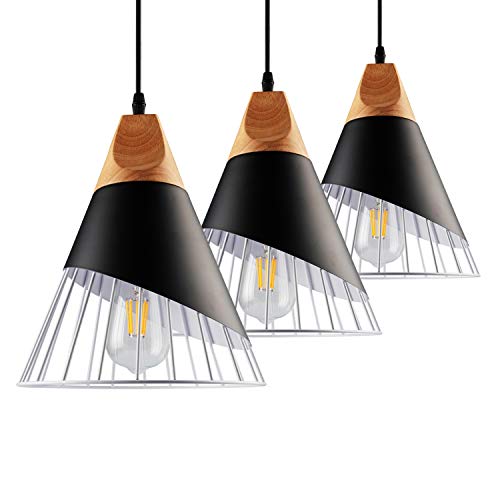 Pendant Metal Cage,Nordic Modern Iron Style Pendant Lights Fixture(3 Kits) - EK CHIC HOME