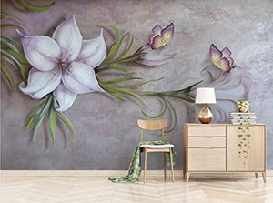 Wall Mural 3D Wallpaper Embossed Vintage Floral Butterfly Art 350cm×256cm - EK CHIC HOME