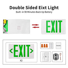 Load image into Gallery viewer, Exit Emergency Combo Light with Backup-Battery-(Green, 6 Pack) - EK CHIC HOME