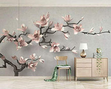 Load image into Gallery viewer, 3D Embossed Floral Wallpaper Magnolia Blossom Wall Art - EK CHIC HOME