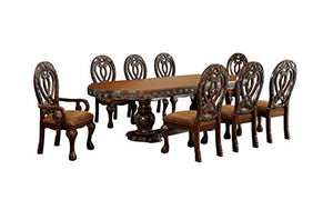 Luxurious 9 Piece Formal Dining Table Set, Cherry - EK CHIC HOME