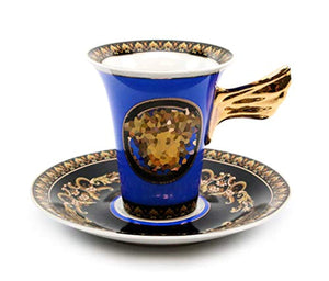 Vintage 49-pc Dinnerware Set 'Blue Medusa', Premium Bone China - EK CHIC HOME