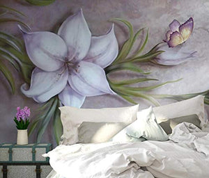 Wall Mural 3D Wallpaper Embossed Vintage Floral Butterfly Art 350cm×256cm - EK CHIC HOME