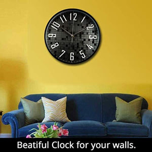 Silent 3D Non Ticking Wall Clock | Decorative Round Wall Clock | - EK CHIC HOME