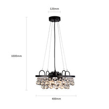 Load image into Gallery viewer, Industrial Antique Metal and Crystal 4-light Round Chandelier - EK CHIC HOME