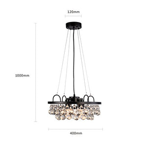 Industrial Antique Metal and Crystal 4-light Round Chandelier - EK CHIC HOME